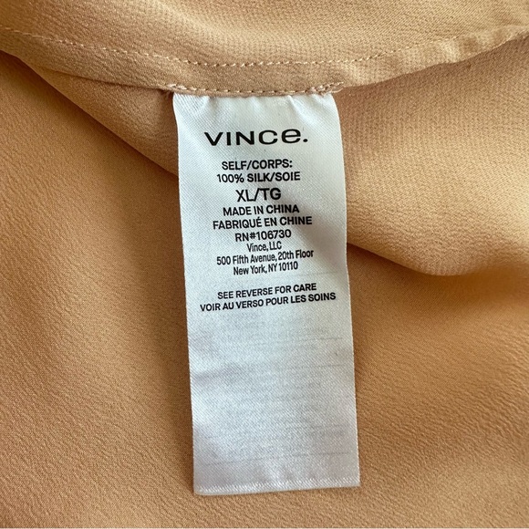 Vince 100% Silk Satin Bias Tee in Pecan | XL | NWT - Picture 10 of 12